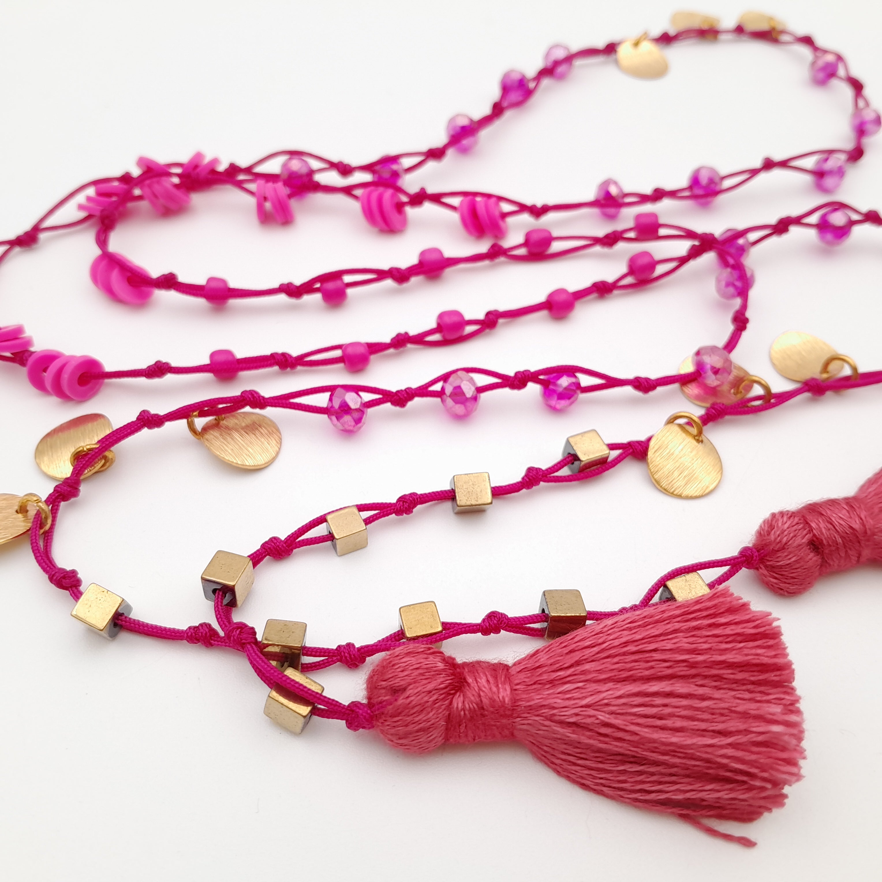 Rani Tassel Necklace - Hot Pink