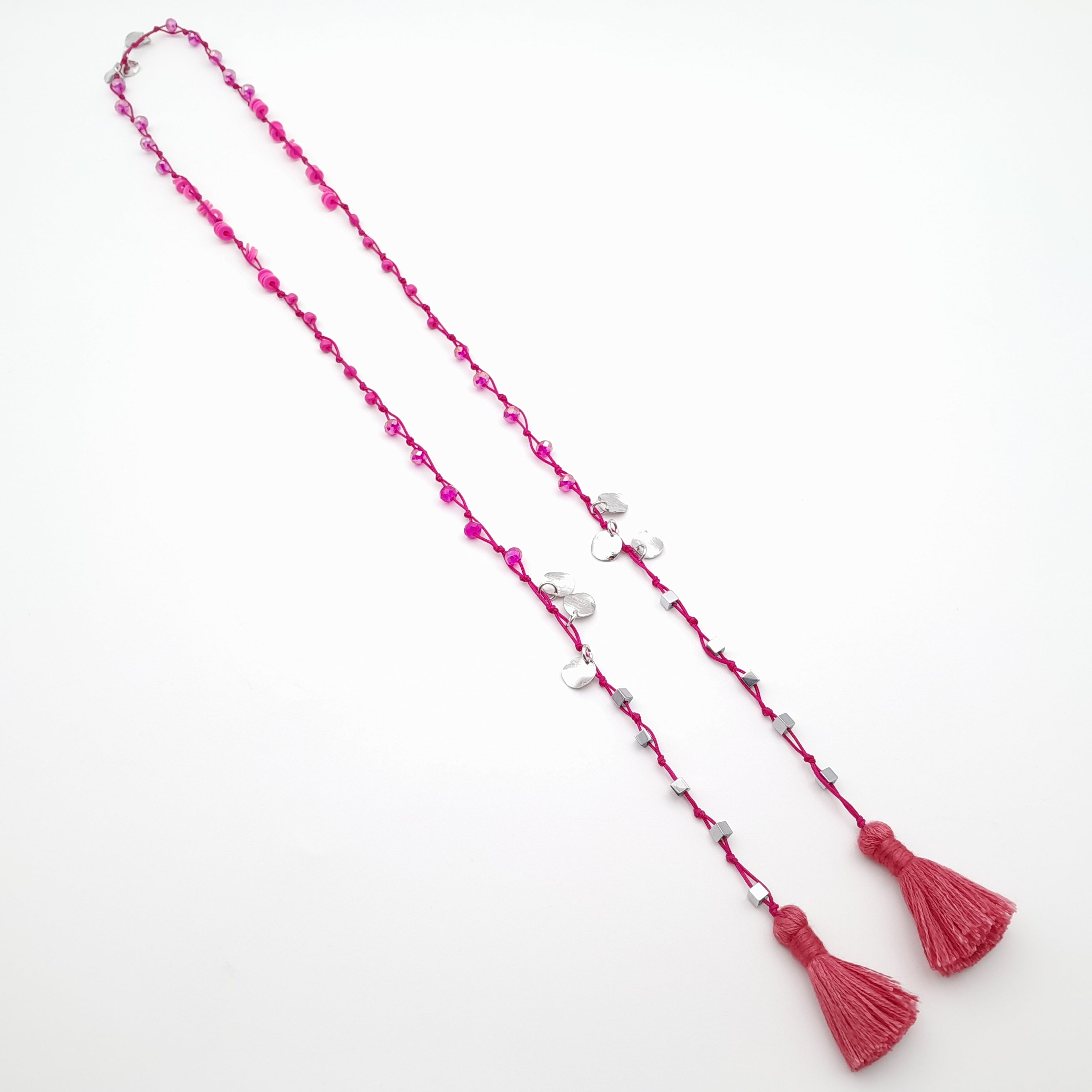 Rani Tassel Necklace - Hot Pink