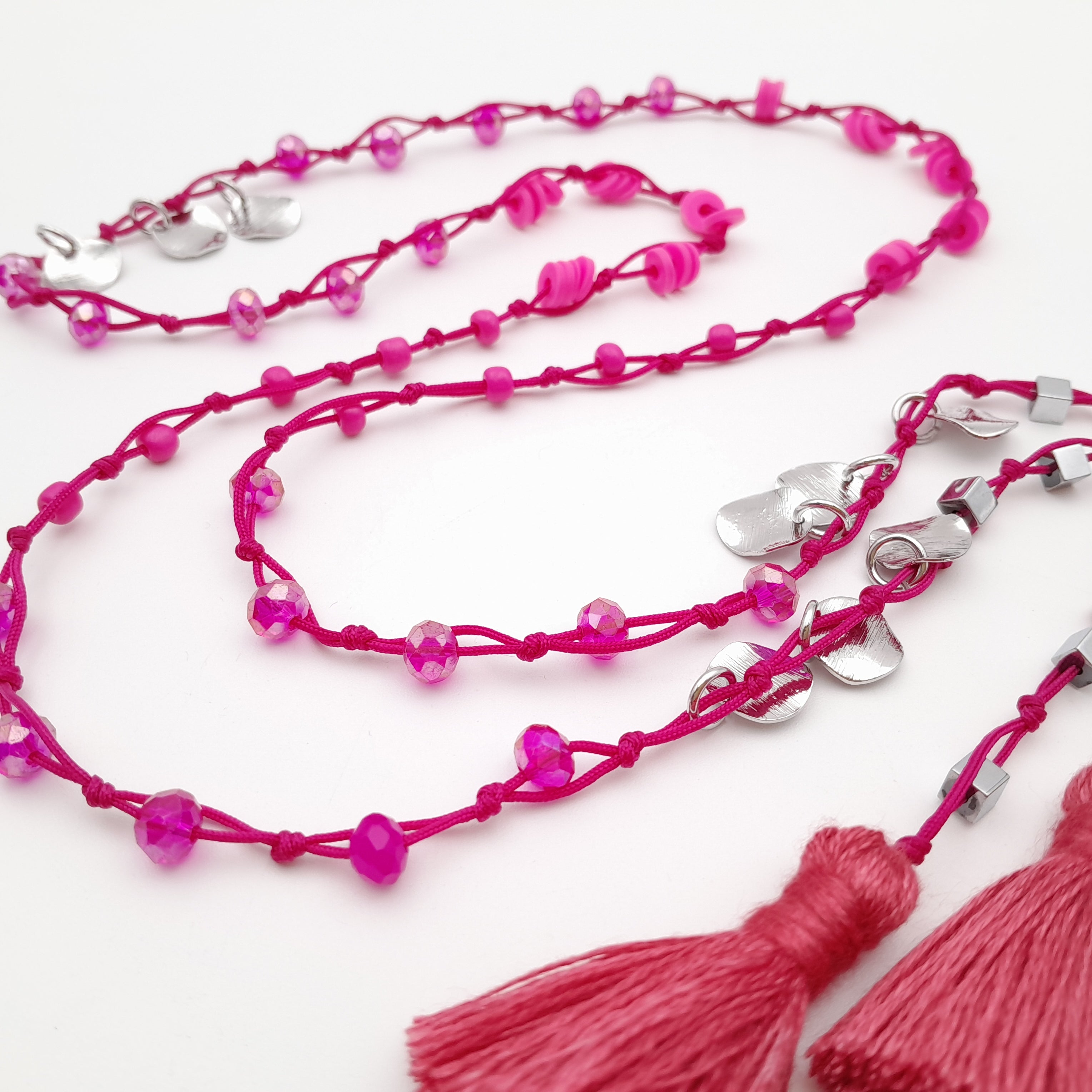 Rani Tassel Necklace - Hot Pink