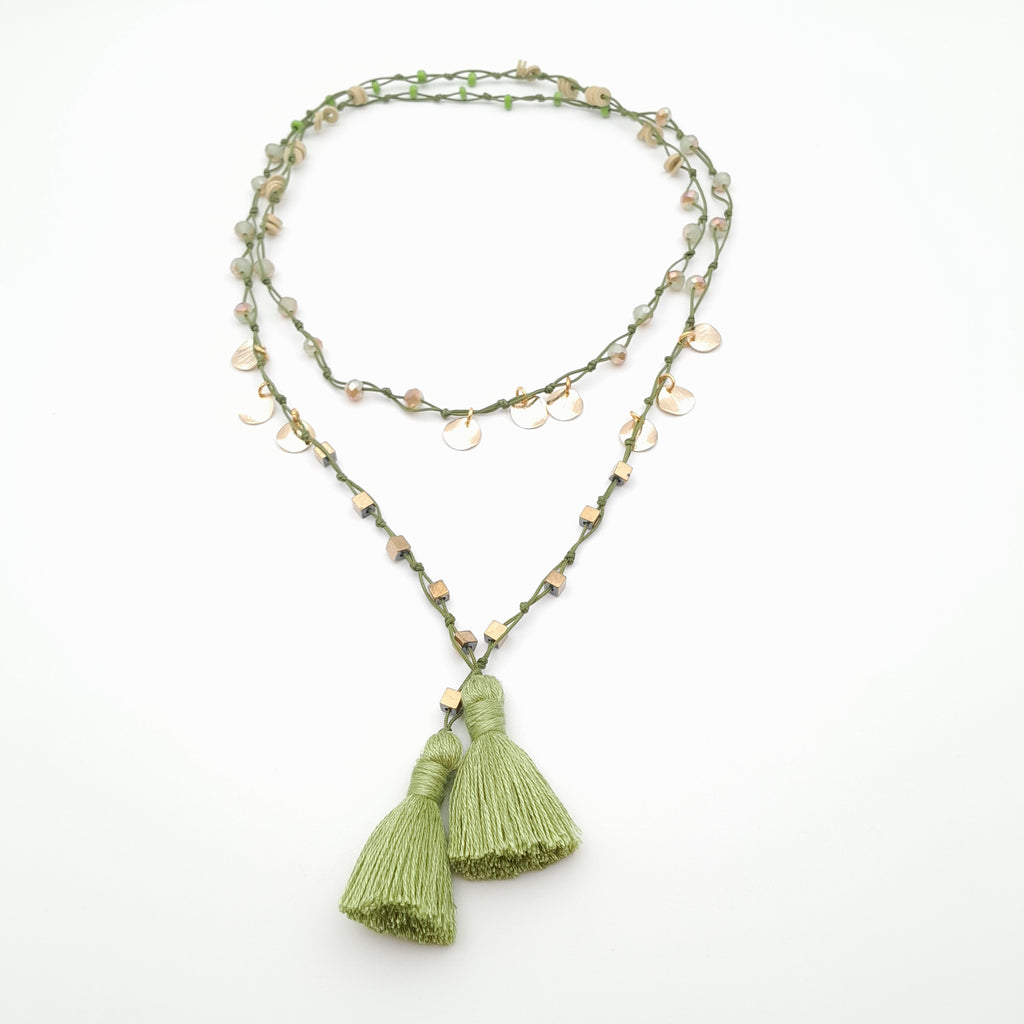 Rani Tassel Necklace - Chartreuse