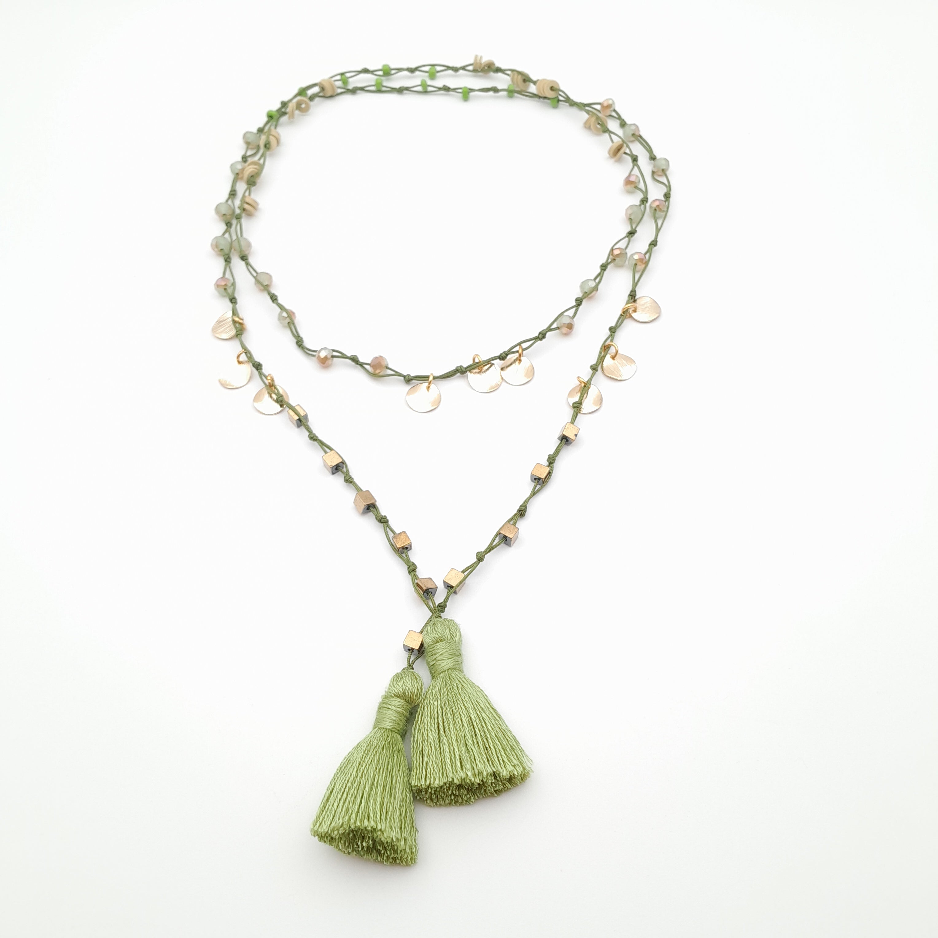 Rani Tassel Necklace - Chartreuse