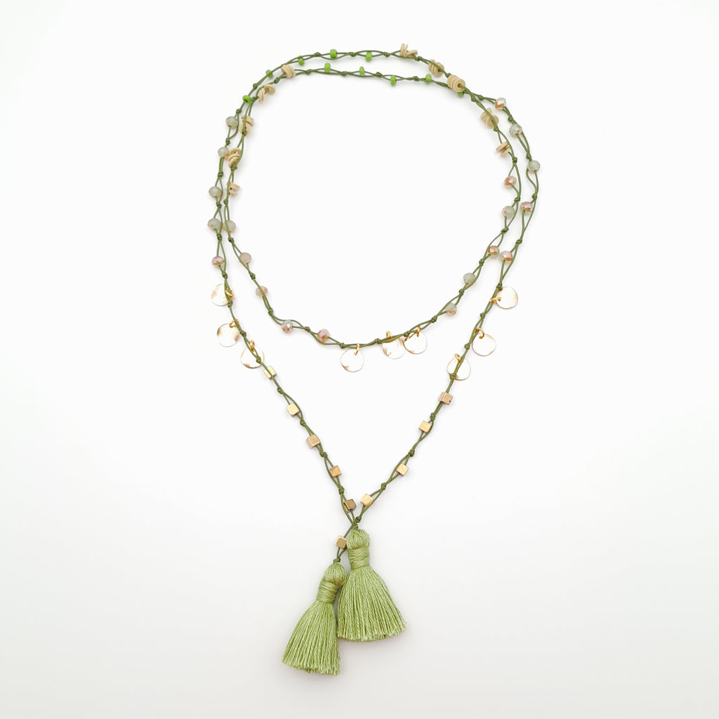 Rani Tassel Necklace - Chartreuse