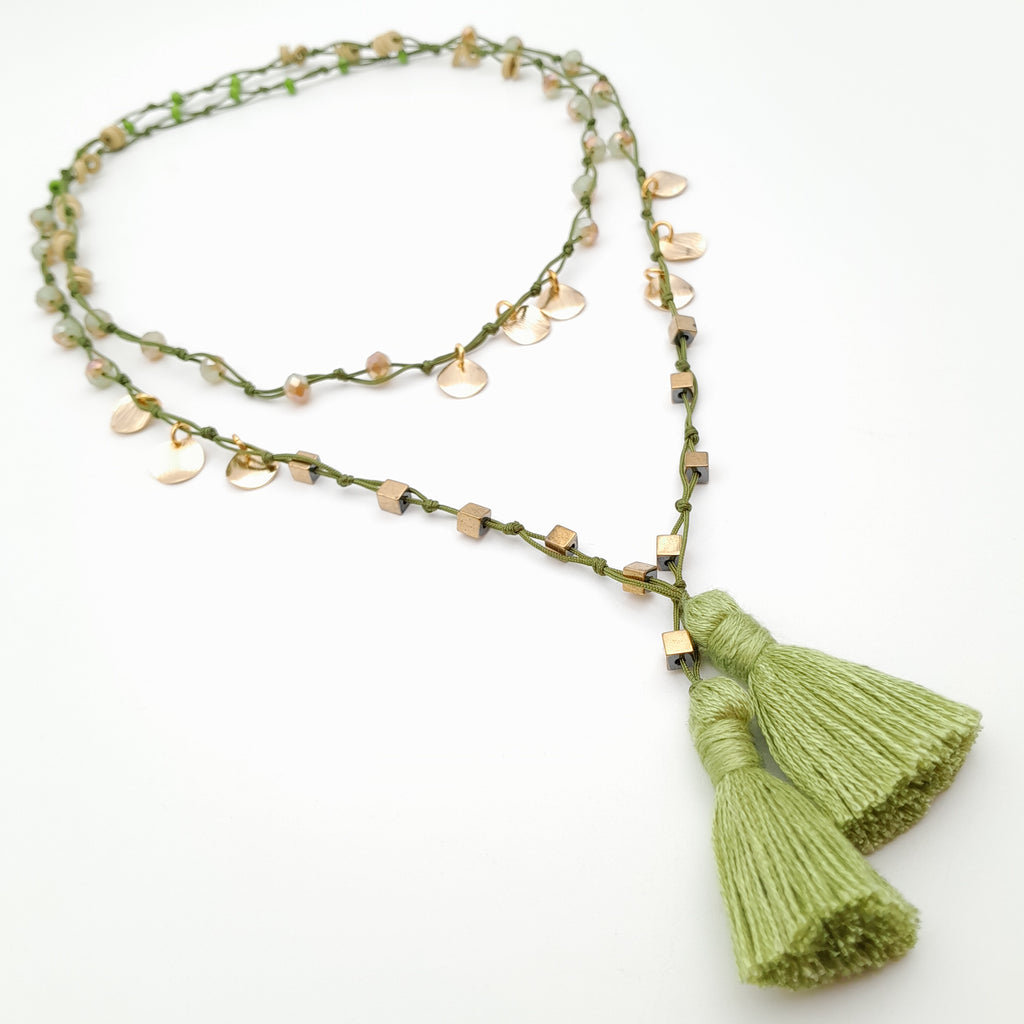 Rani Tassel Necklace - Chartreuse