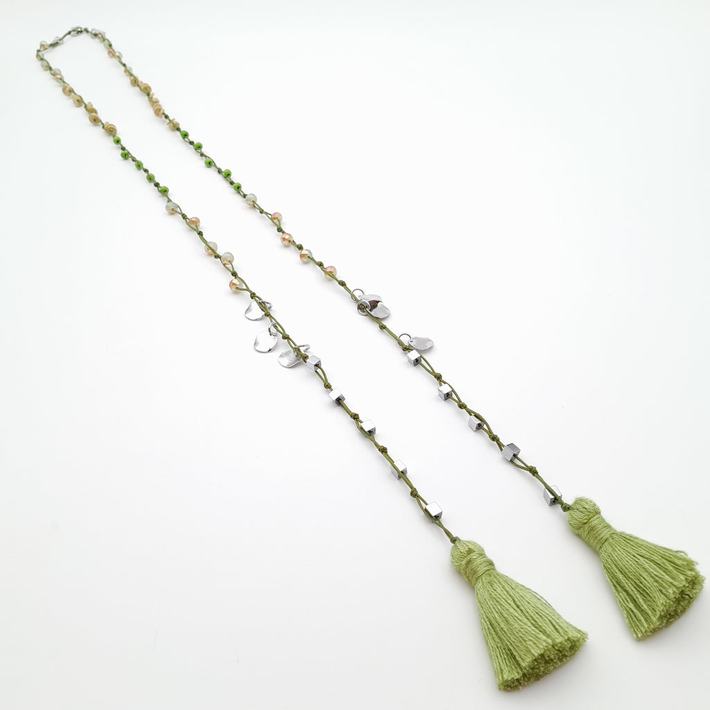 Rani Tassel Necklace - Chartreuse