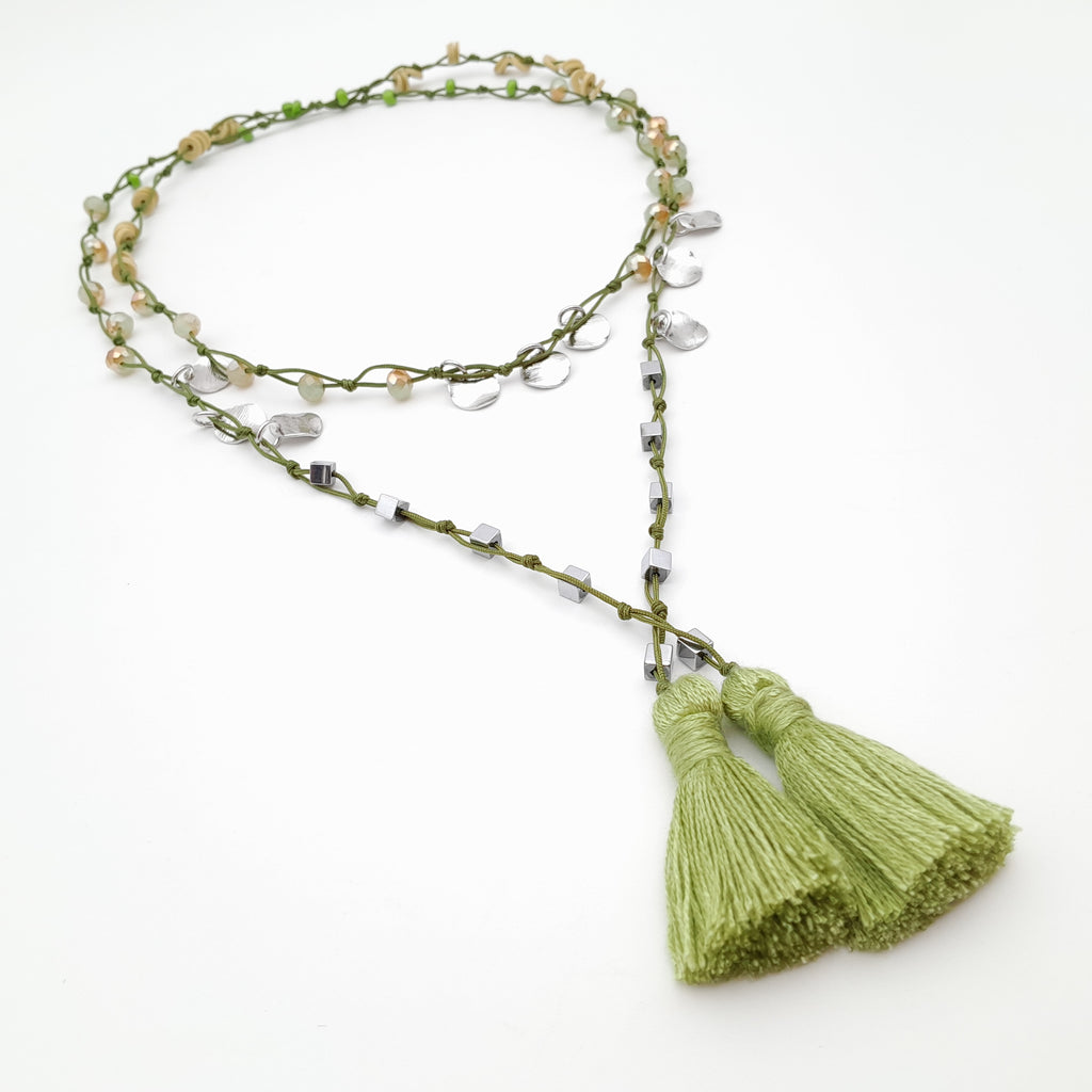Rani Tassel Necklace - Chartreuse