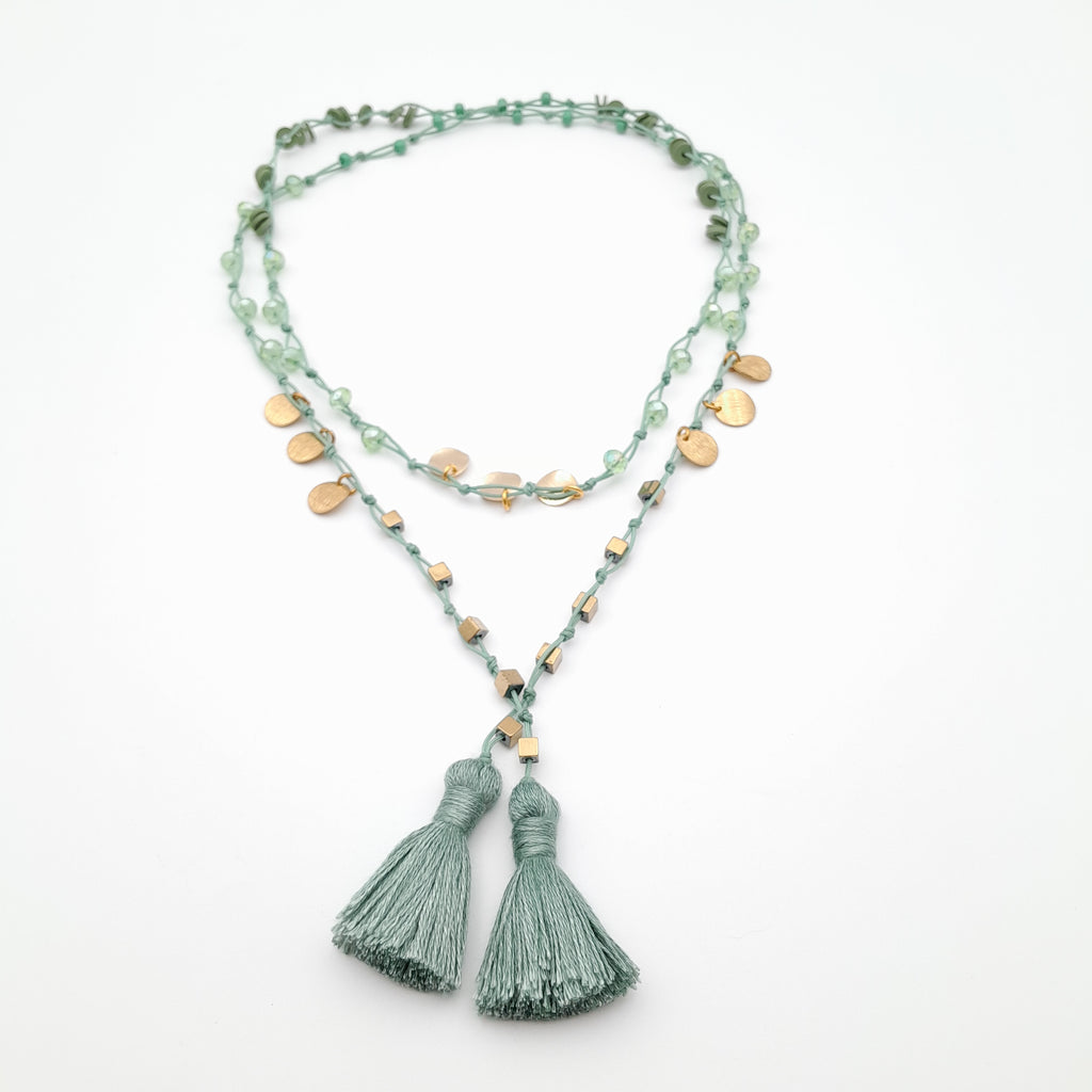 Rani Tassel Necklace - Sage