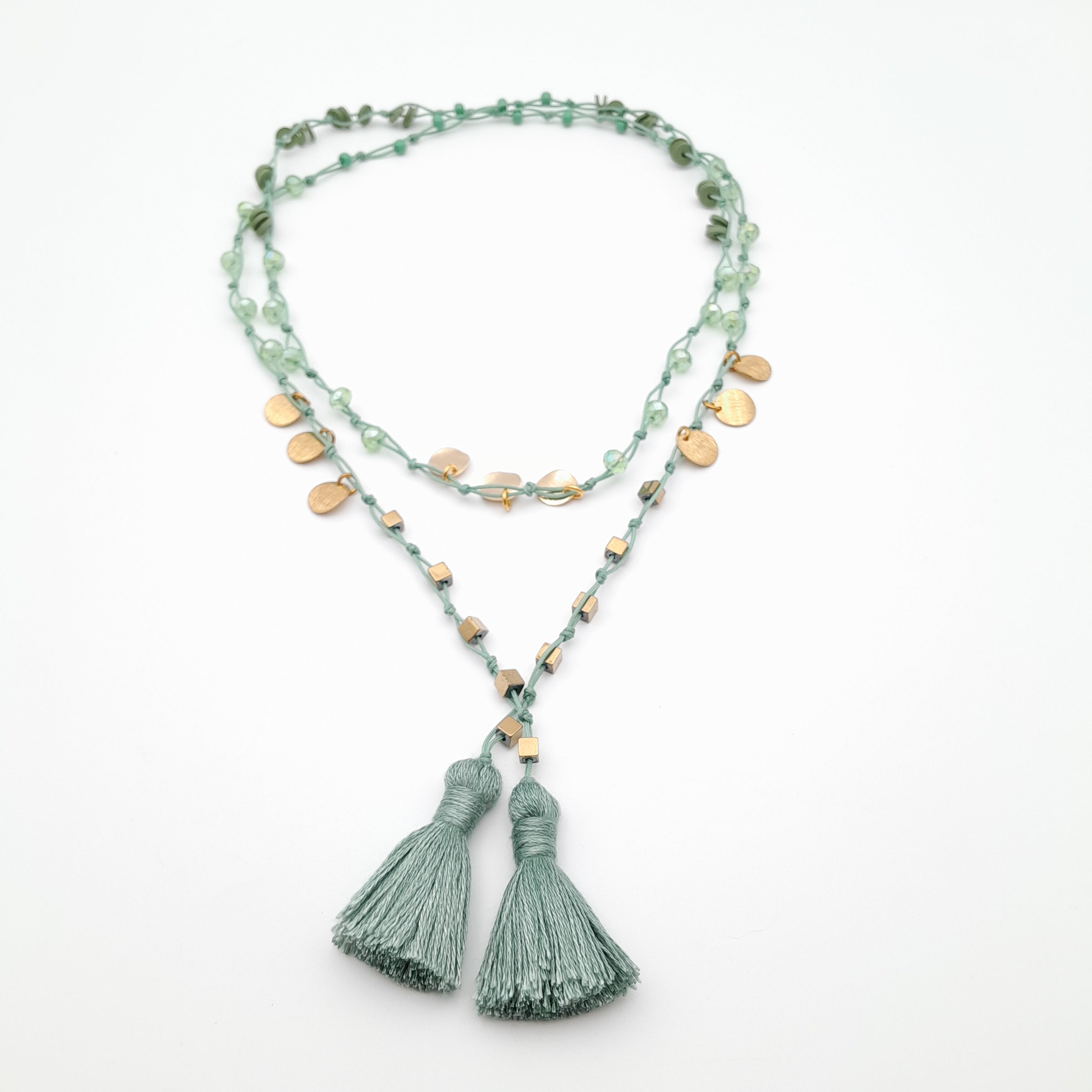 Rani Tassel Necklace - Sage