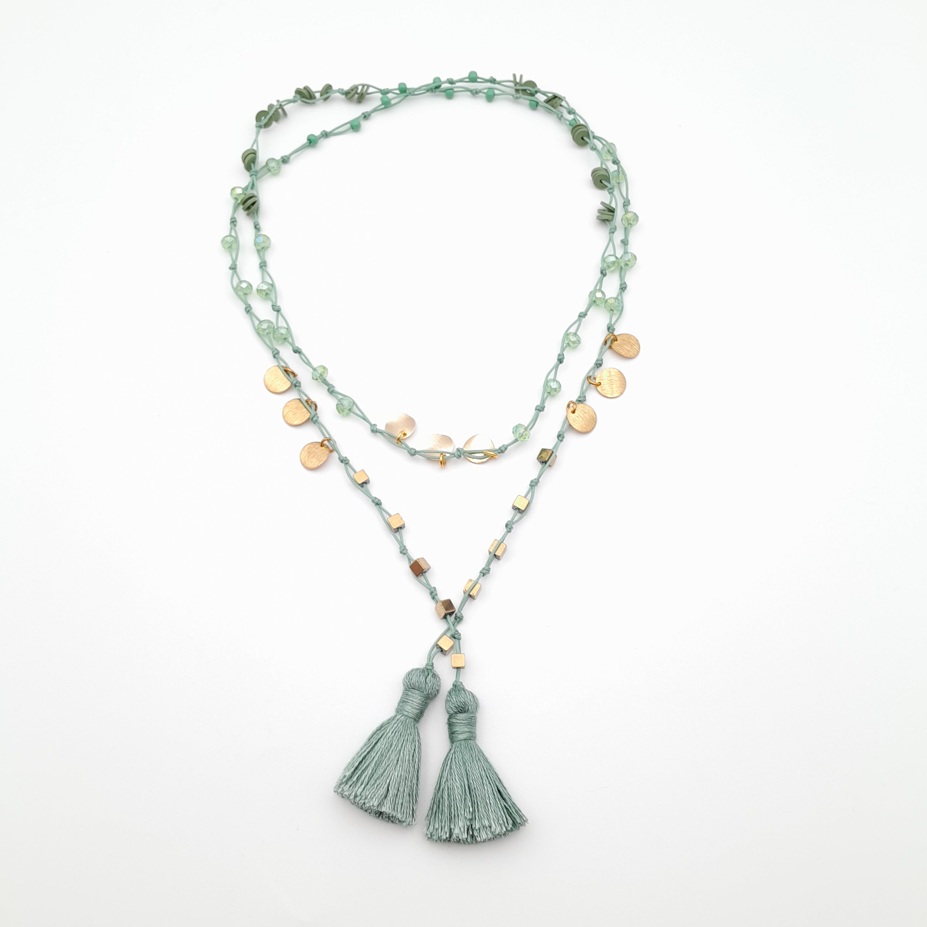 Rani Tassel Necklace - Sage