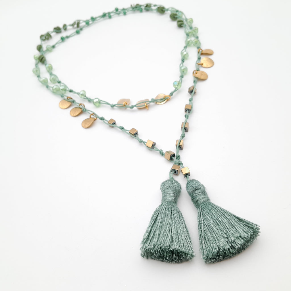 Rani Tassel Necklace - Sage