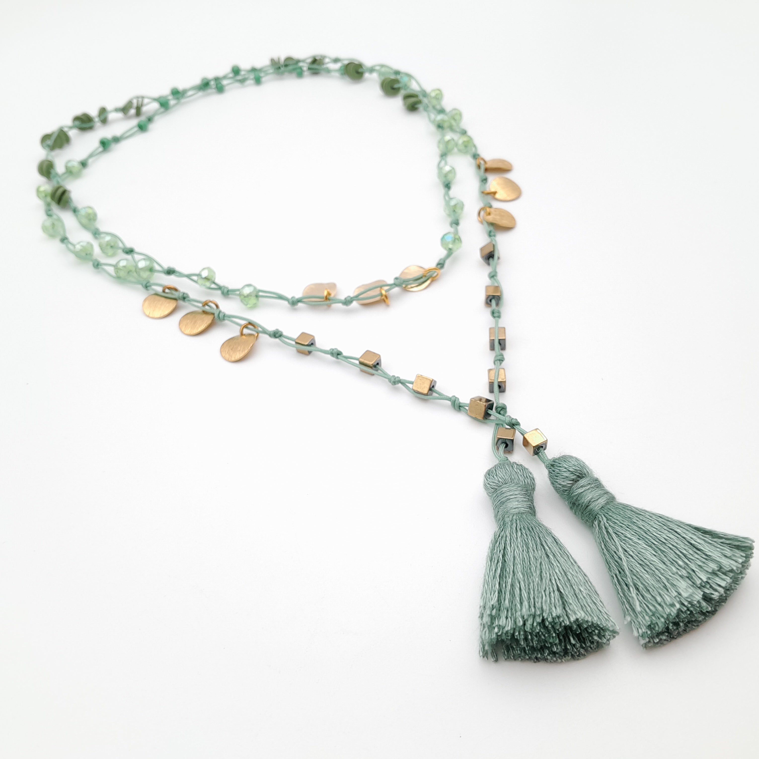 Rani Tassel Necklace - Sage