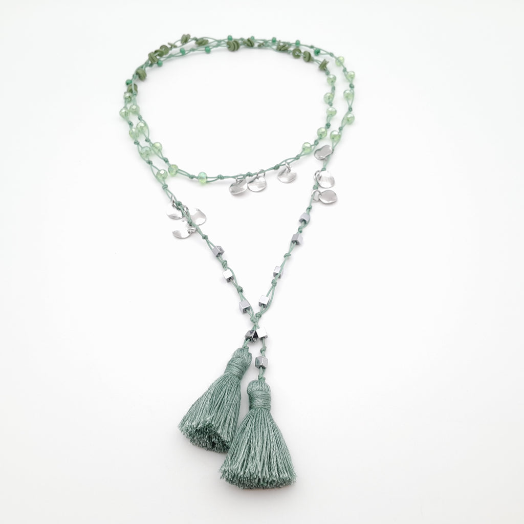 Rani Tassel Necklace - Sage