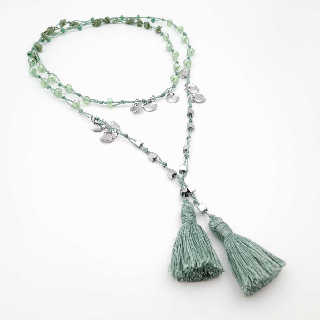 Rani Tassel Necklace - Sage