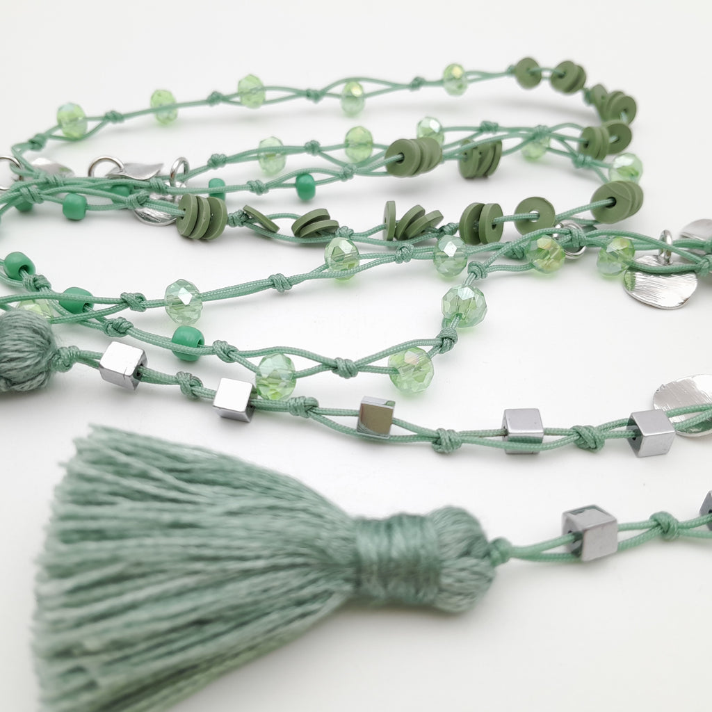 Rani Tassel Necklace - Sage