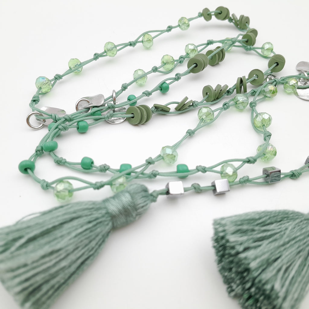 Rani Tassel Necklace - Sage