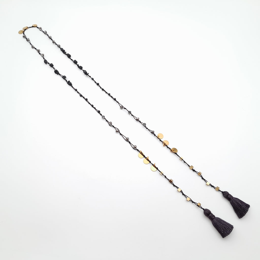 Rani Tassel Necklace - Graphite