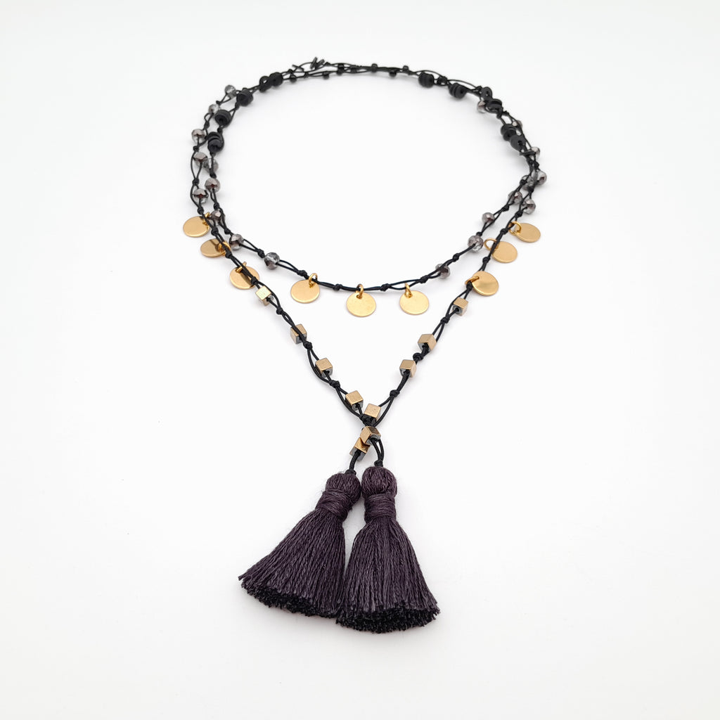Rani Tassel Necklace - Graphite