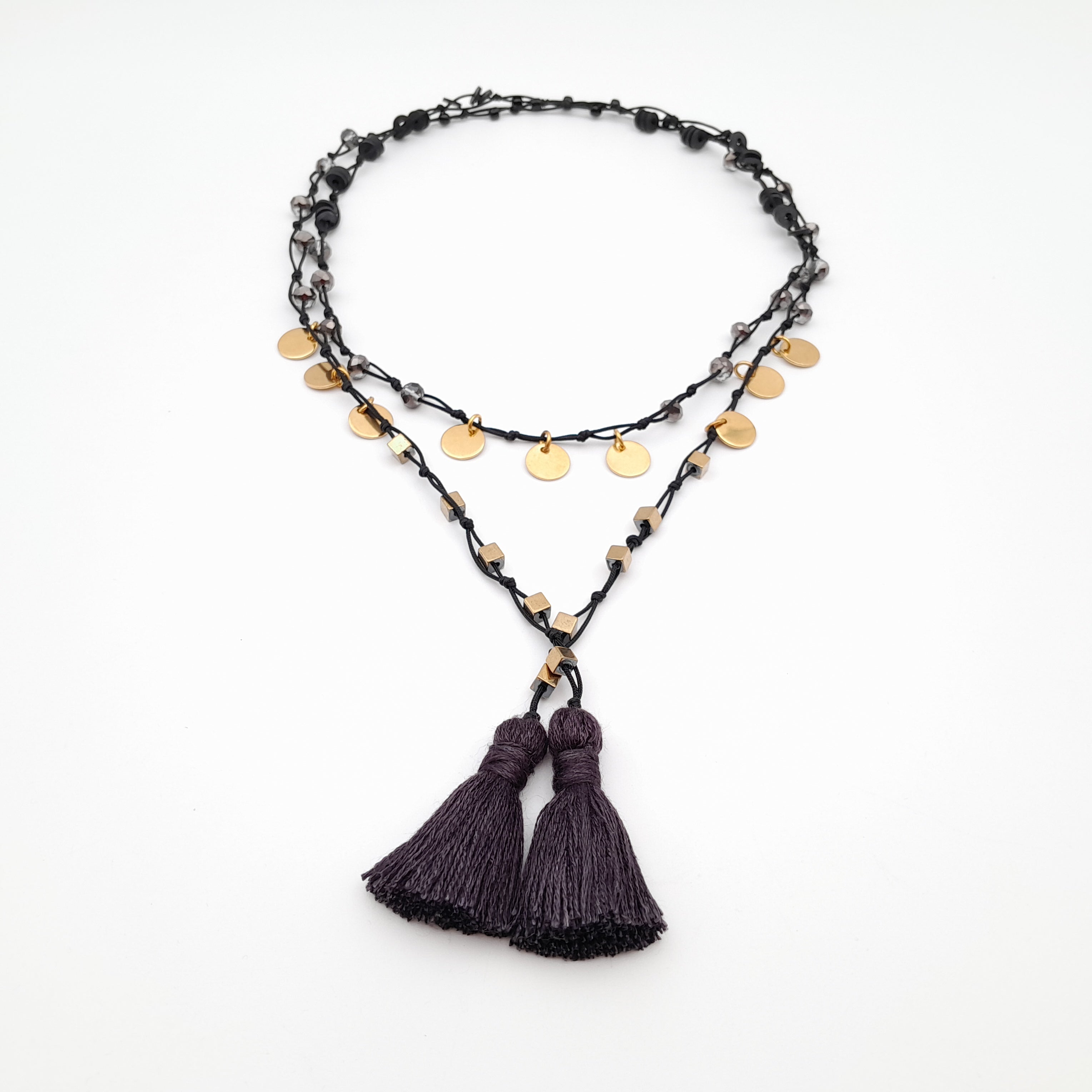 Rani Tassel Necklace - Graphite