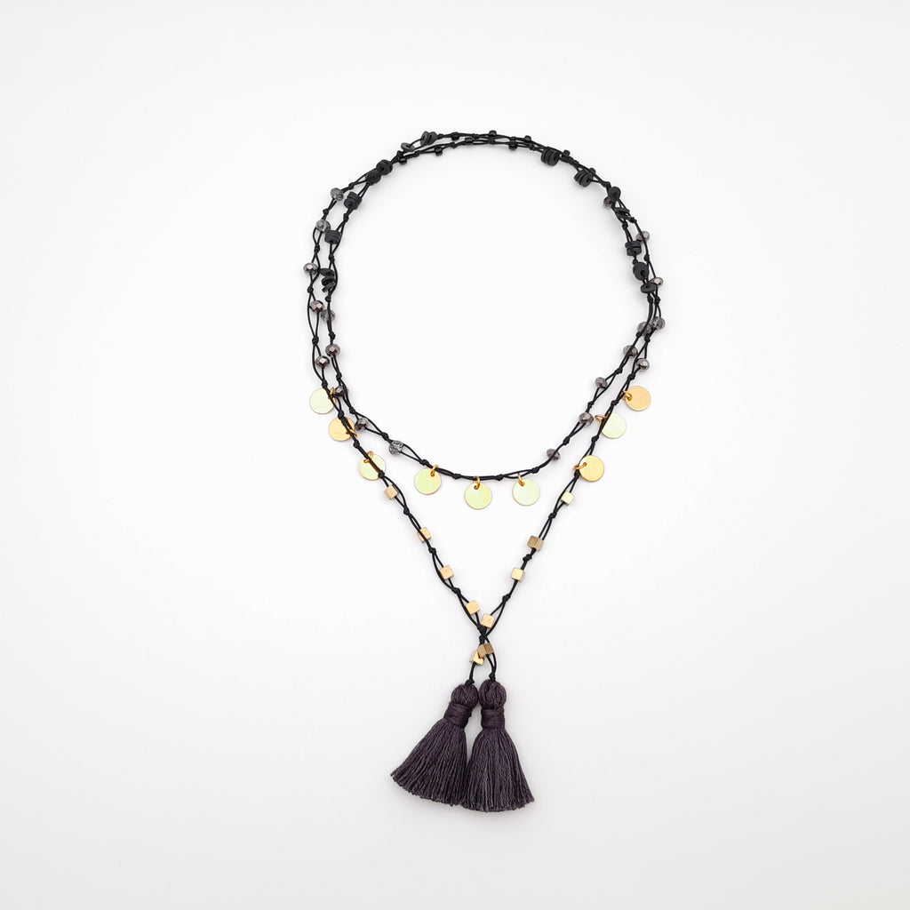 Rani Tassel Necklace - Graphite