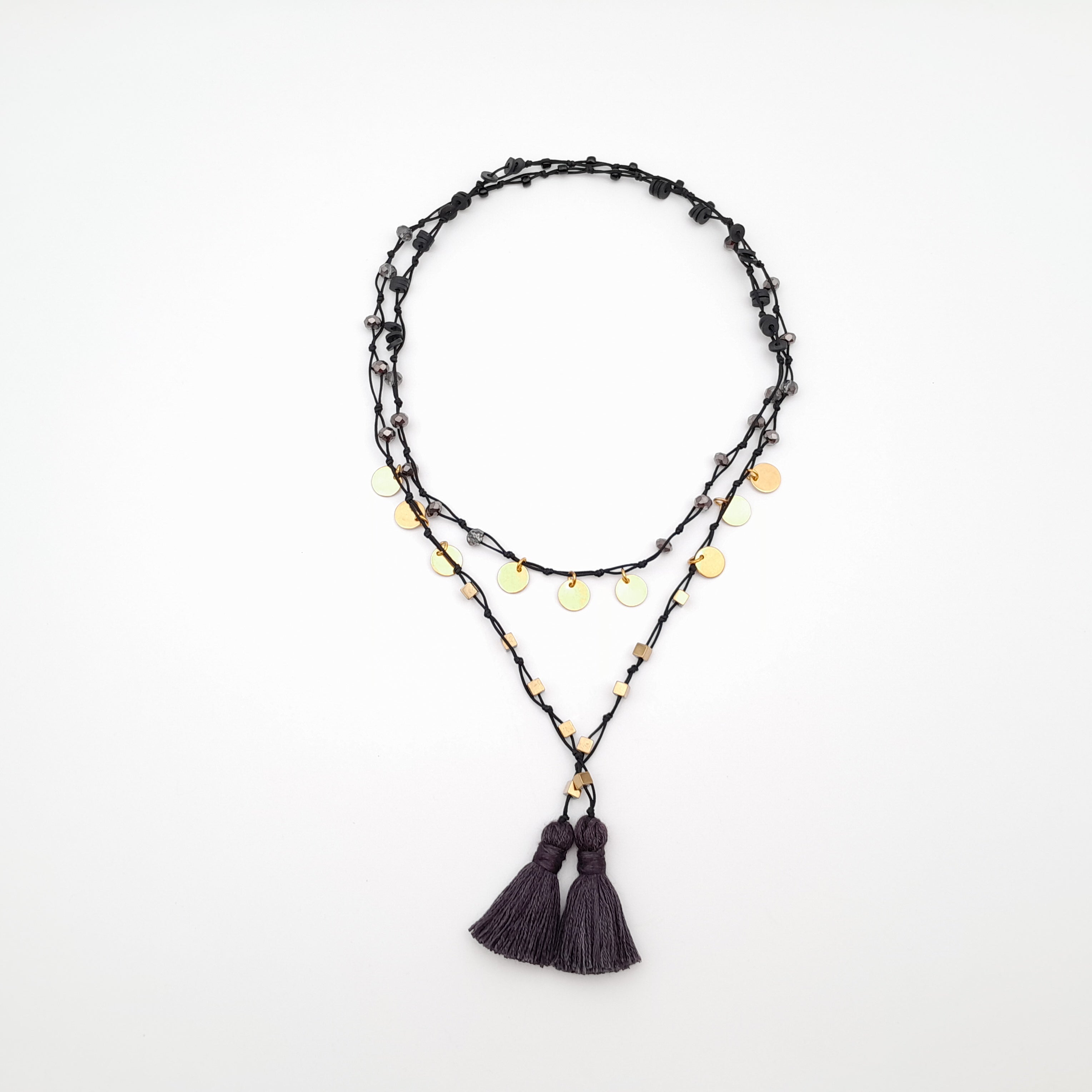 Rani Tassel Necklace - Graphite