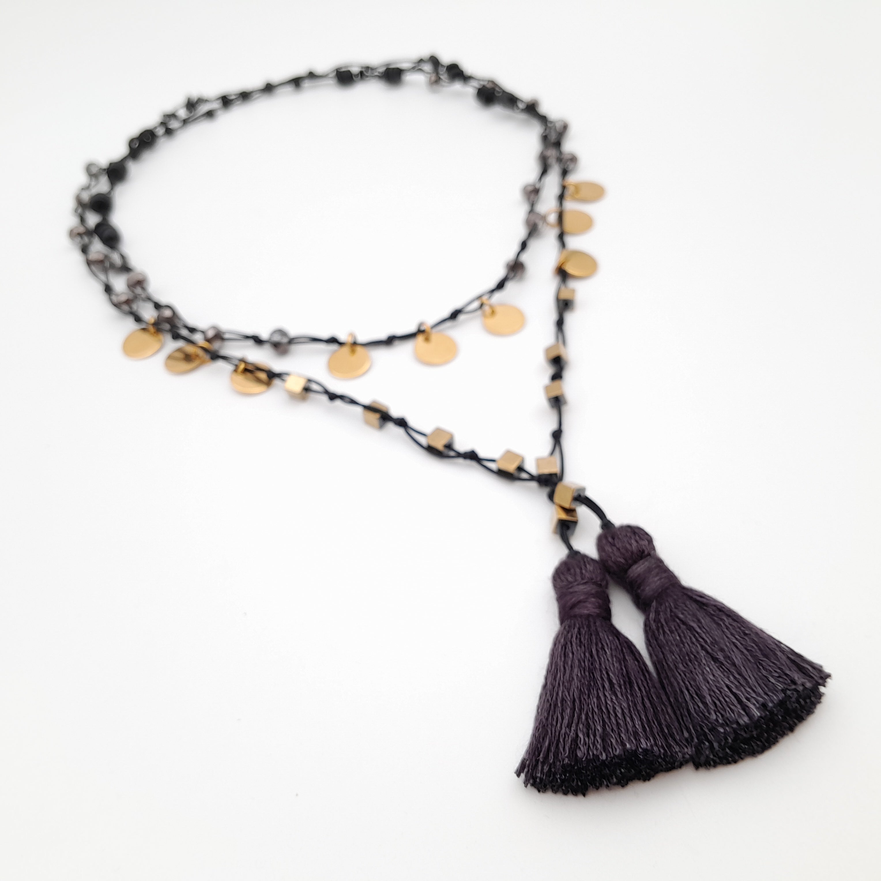 Rani Tassel Necklace - Graphite