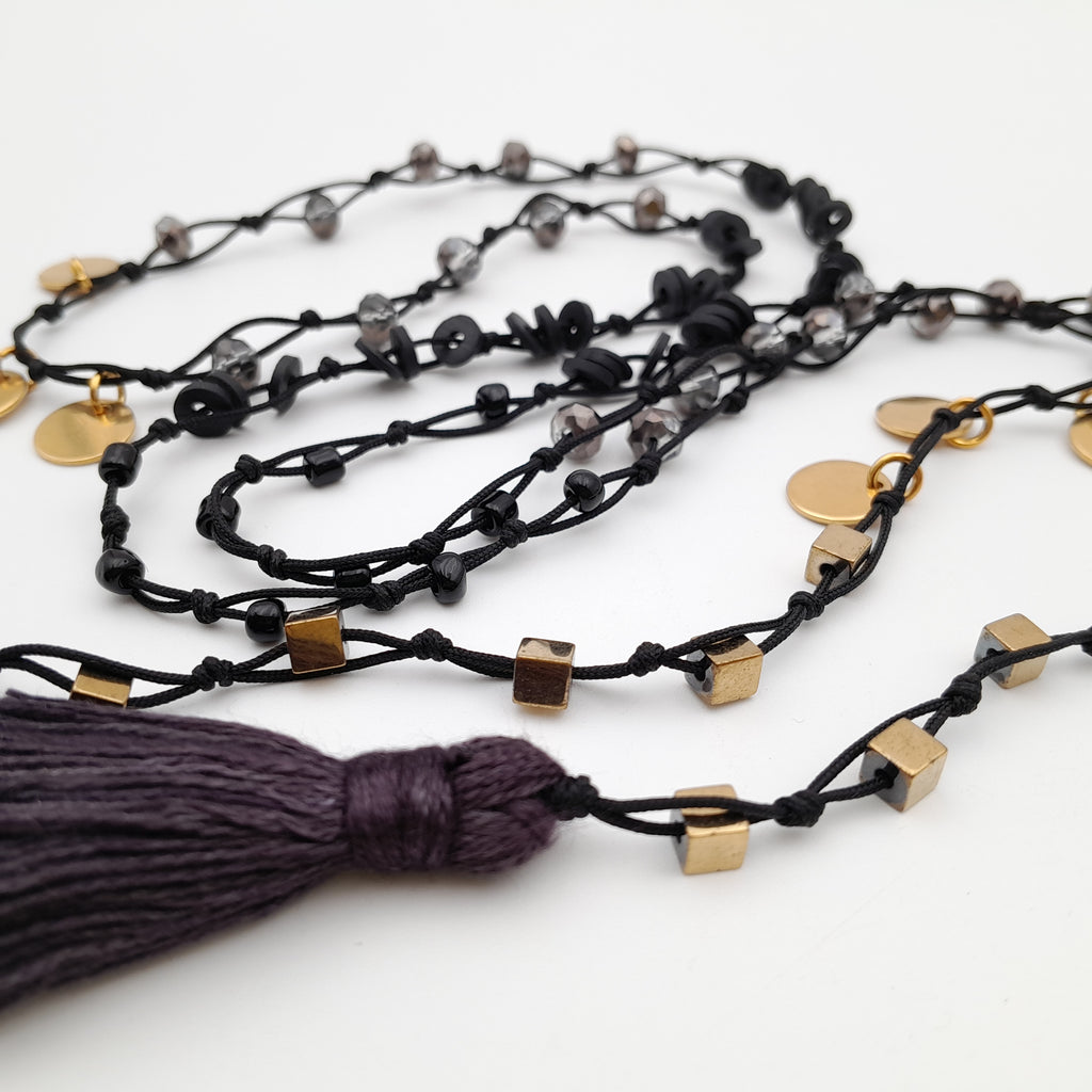 Rani Tassel Necklace - Graphite