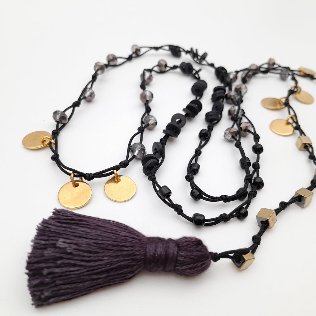 Rani Tassel Necklace - Graphite
