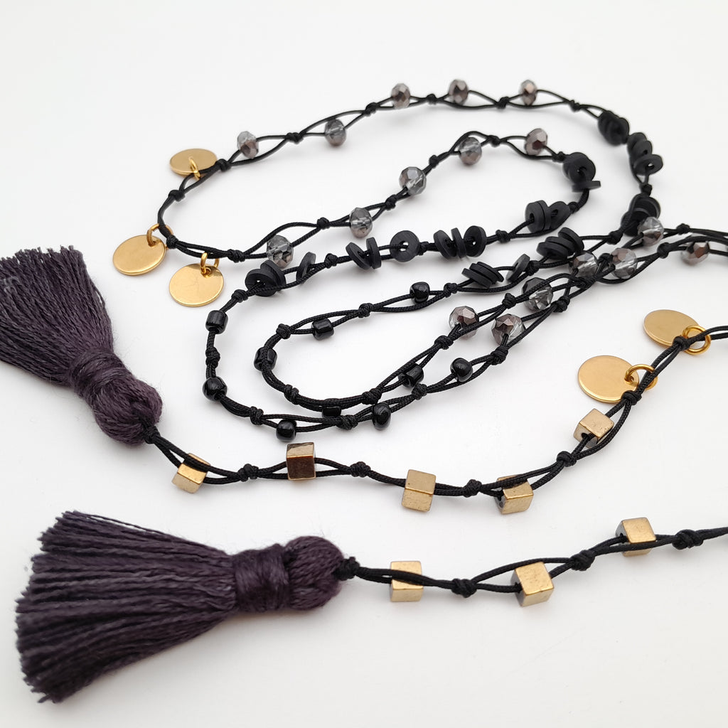 Rani Tassel Necklace - Graphite