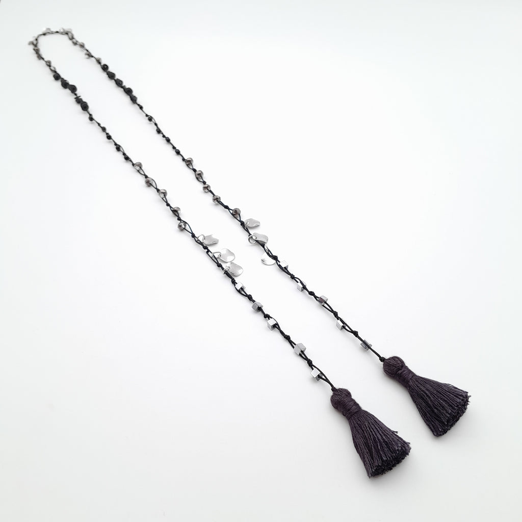 Rani Tassel Necklace - Graphite