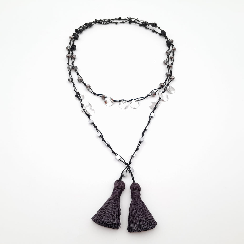 Rani Tassel Necklace - Graphite