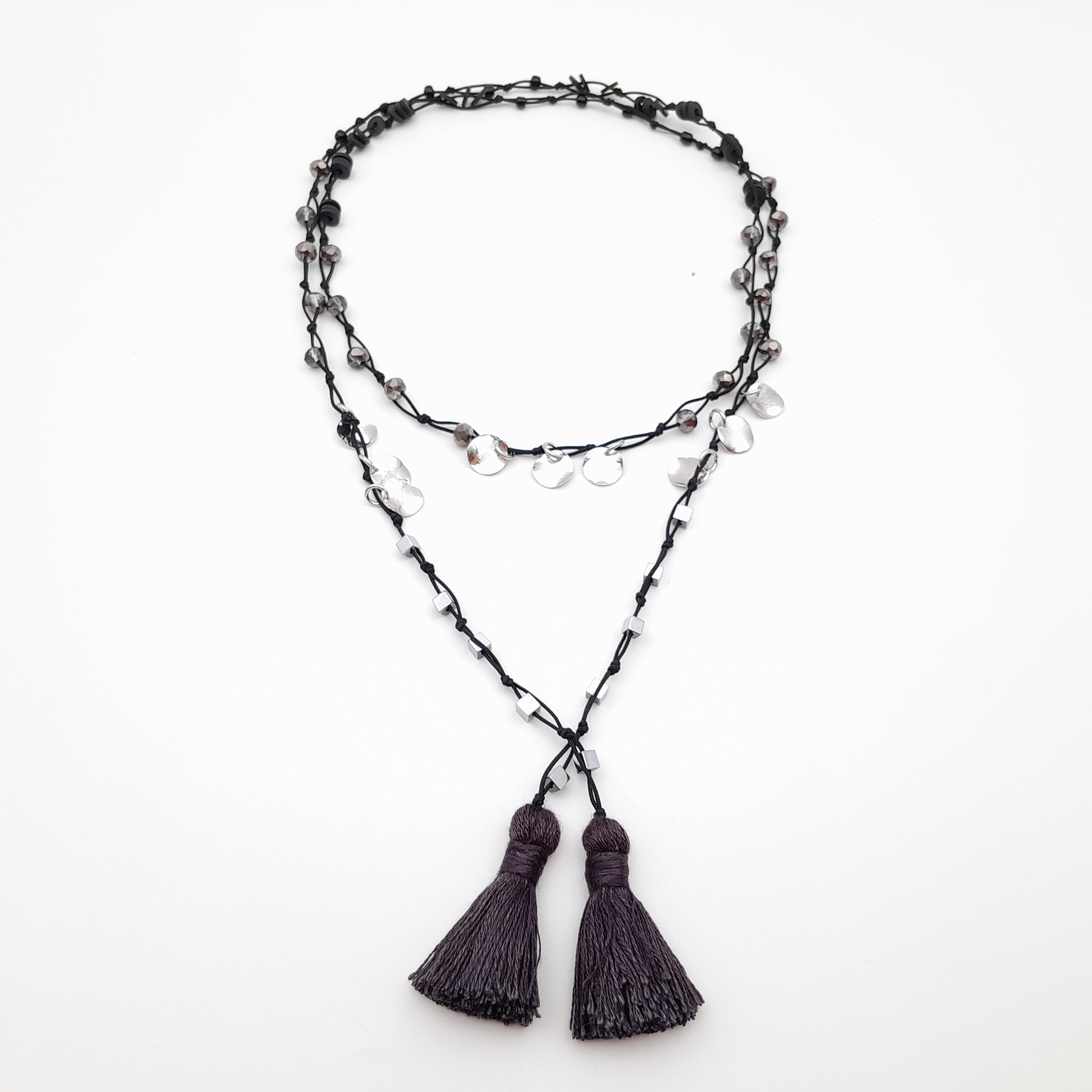 Rani Tassel Necklace - Graphite