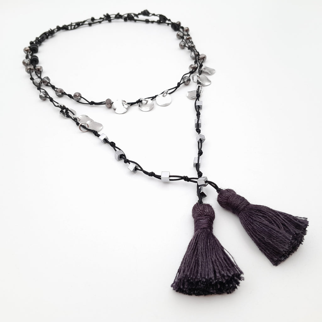 Rani Tassel Necklace - Graphite