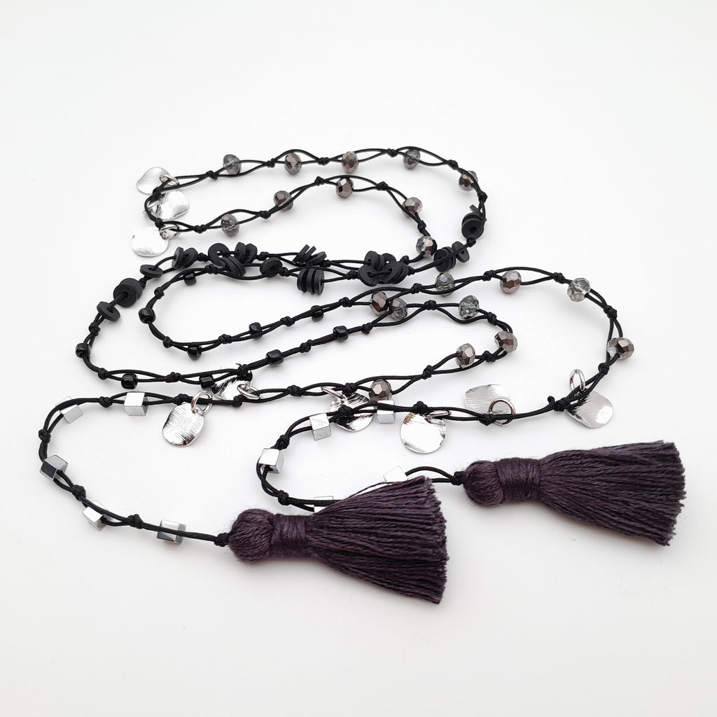 Rani Tassel Necklace - Graphite