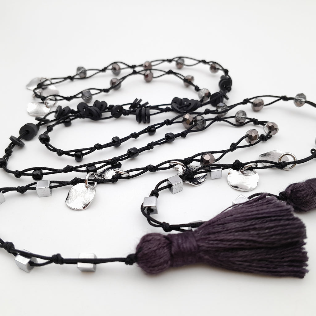 Rani Tassel Necklace - Graphite