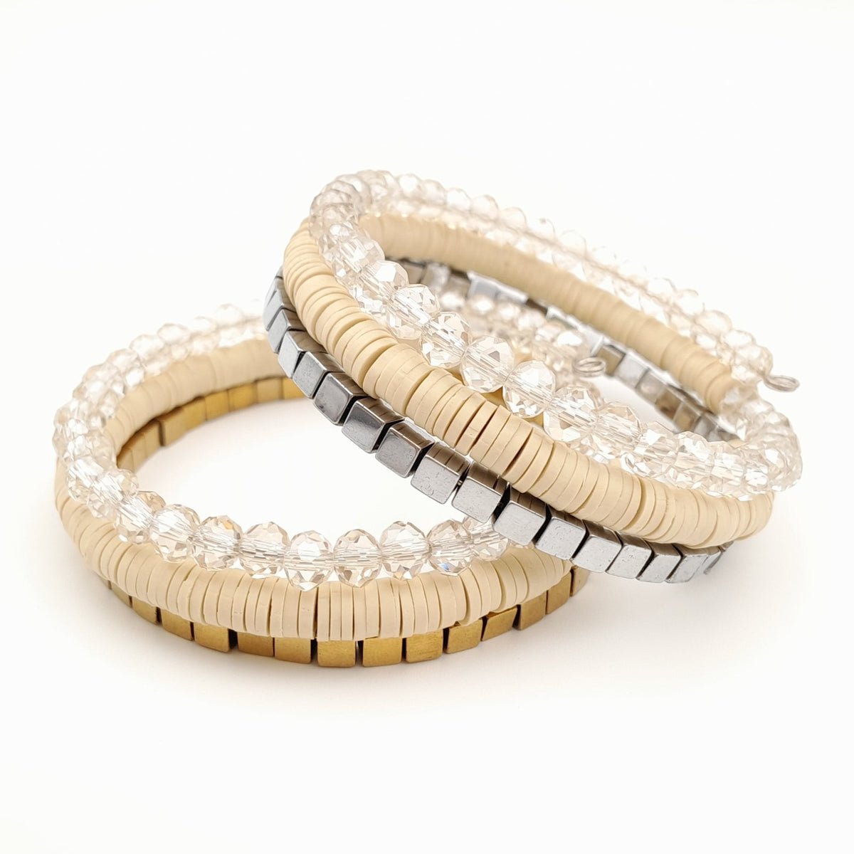 Handmade beaded coil bracelet by Marzipan