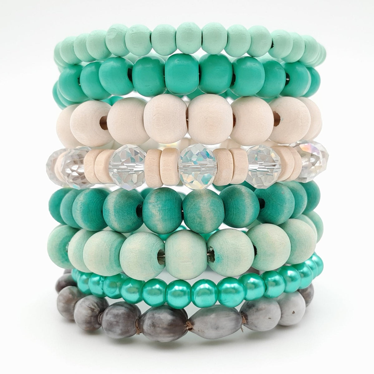 Handmade beaded coil bracelet by Marzipan