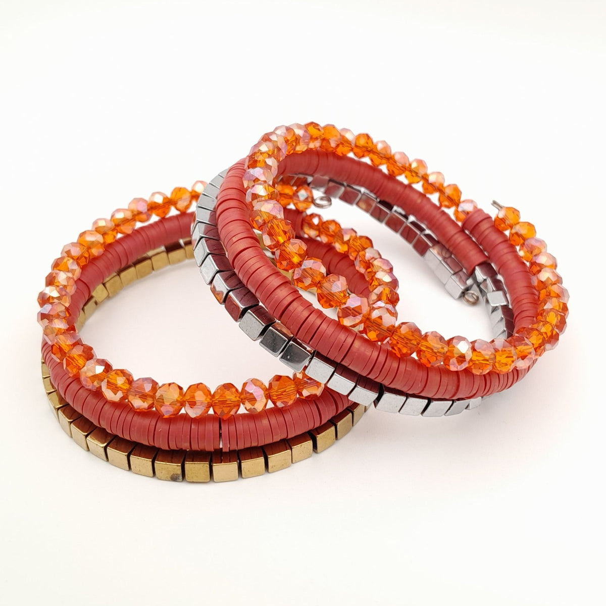 Handmade beaded coil bracelet by Marzipan