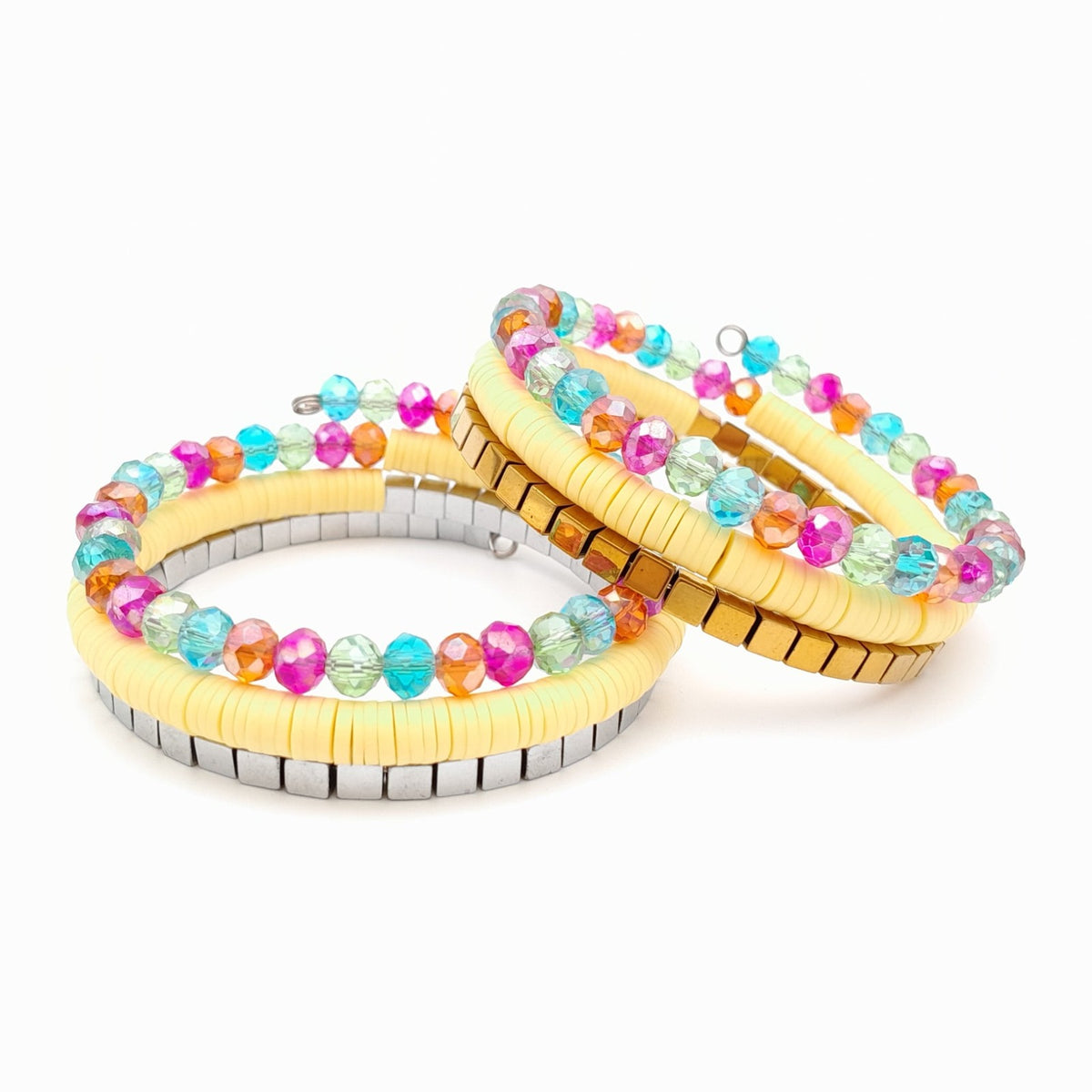 Handmade beaded coil bracelet by Marzipan