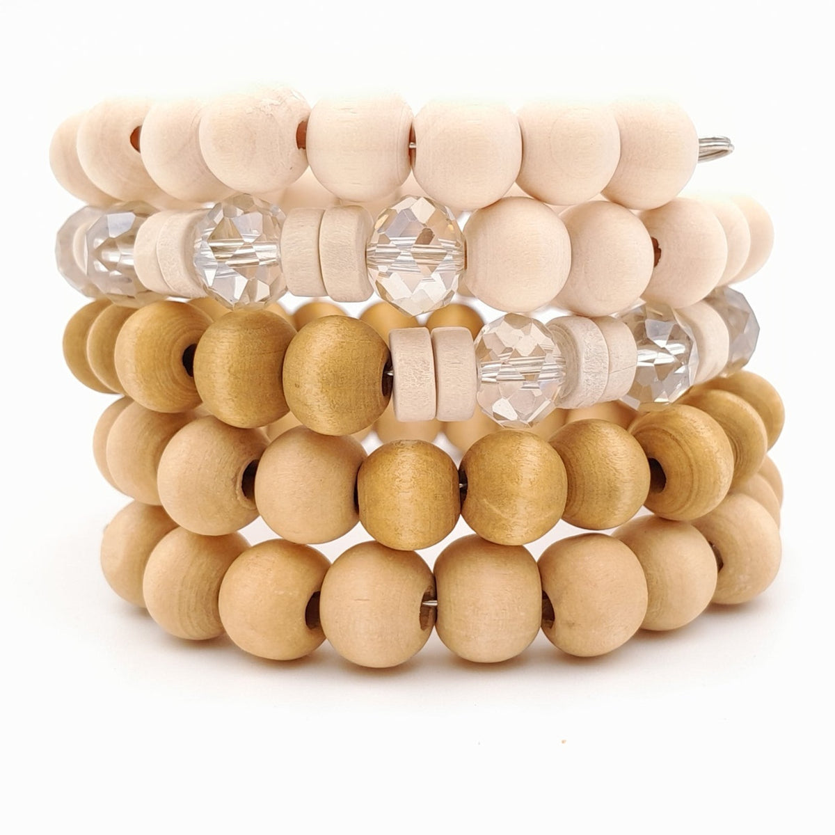 Handmade beaded coil bracelet by Marzipan