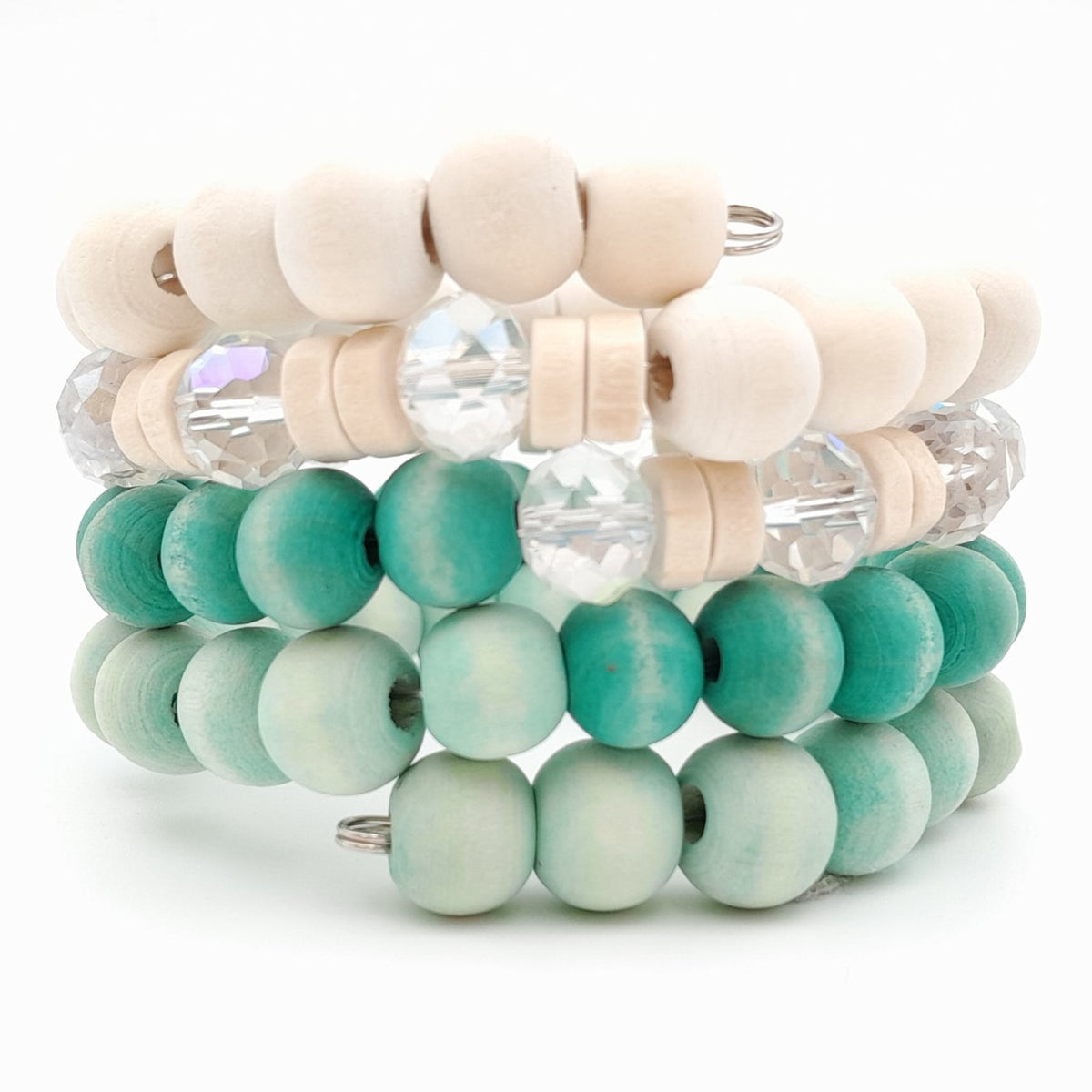 Handmade beaded coil bracelet by Marzipan
