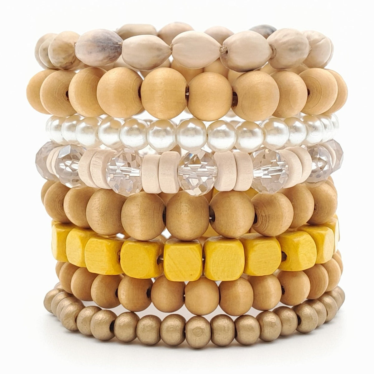 Handmade beaded coil bracelet by Marzipan