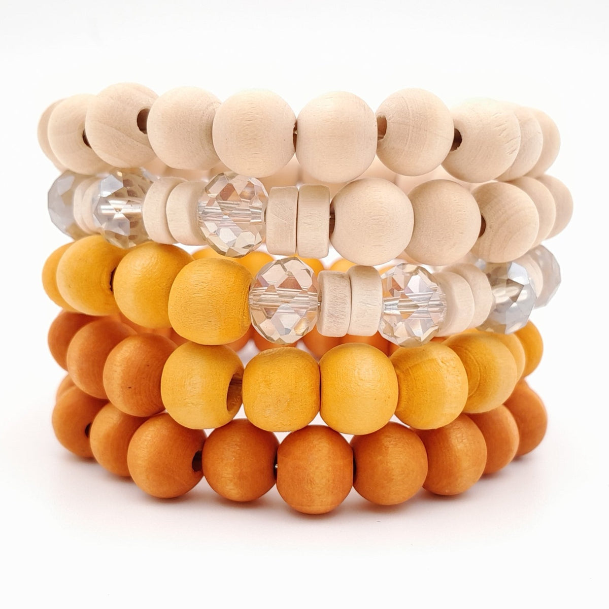 Handmade beaded coil bracelet by Marzipan