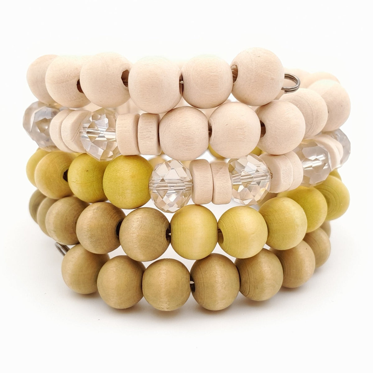 Handmade beaded coil bracelet by Marzipan