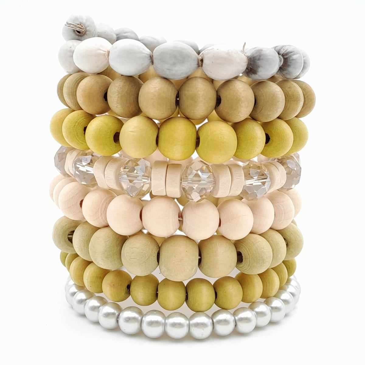 Handmade beaded coil bracelet by Marzipan