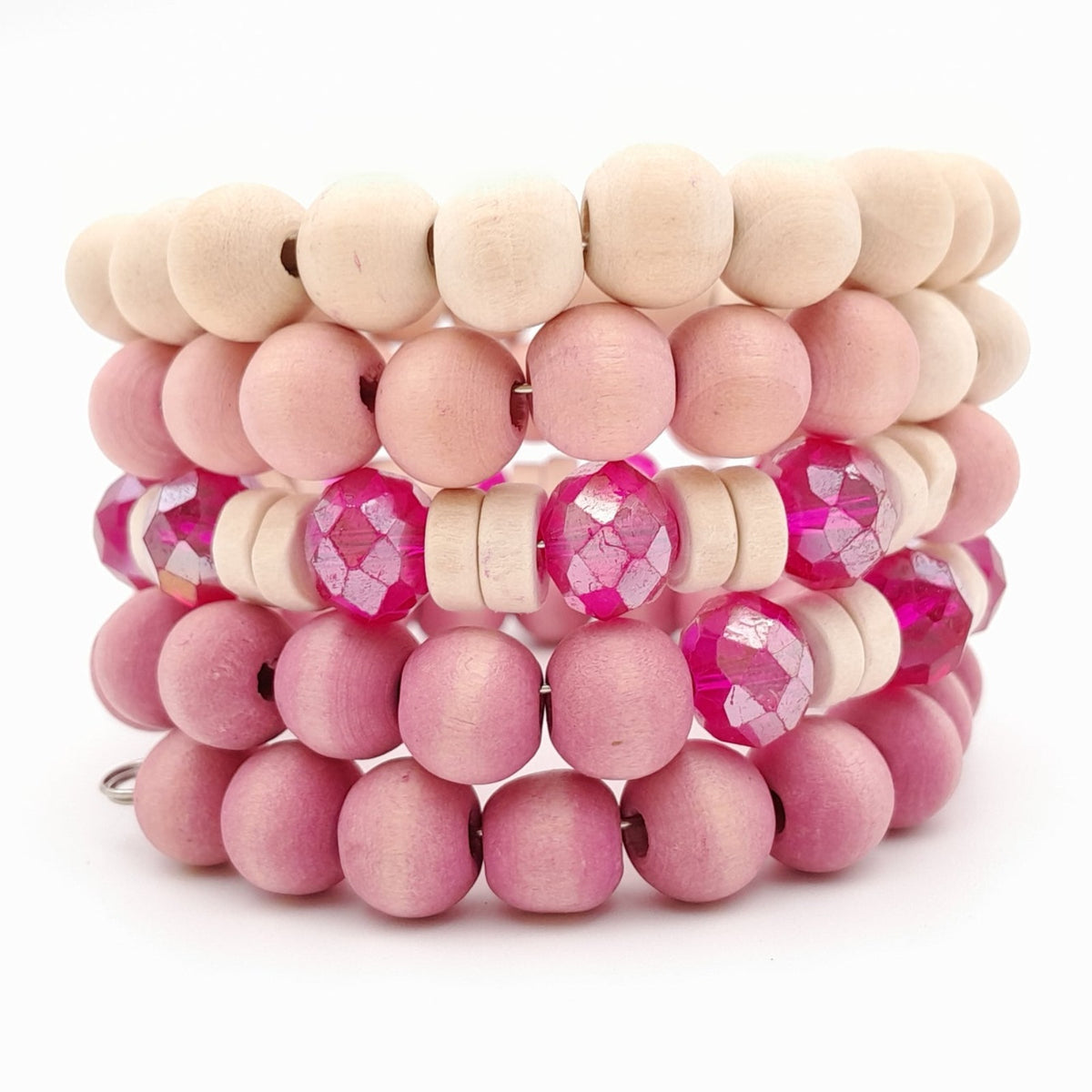 Handmade beaded coil bracelet by Marzipan