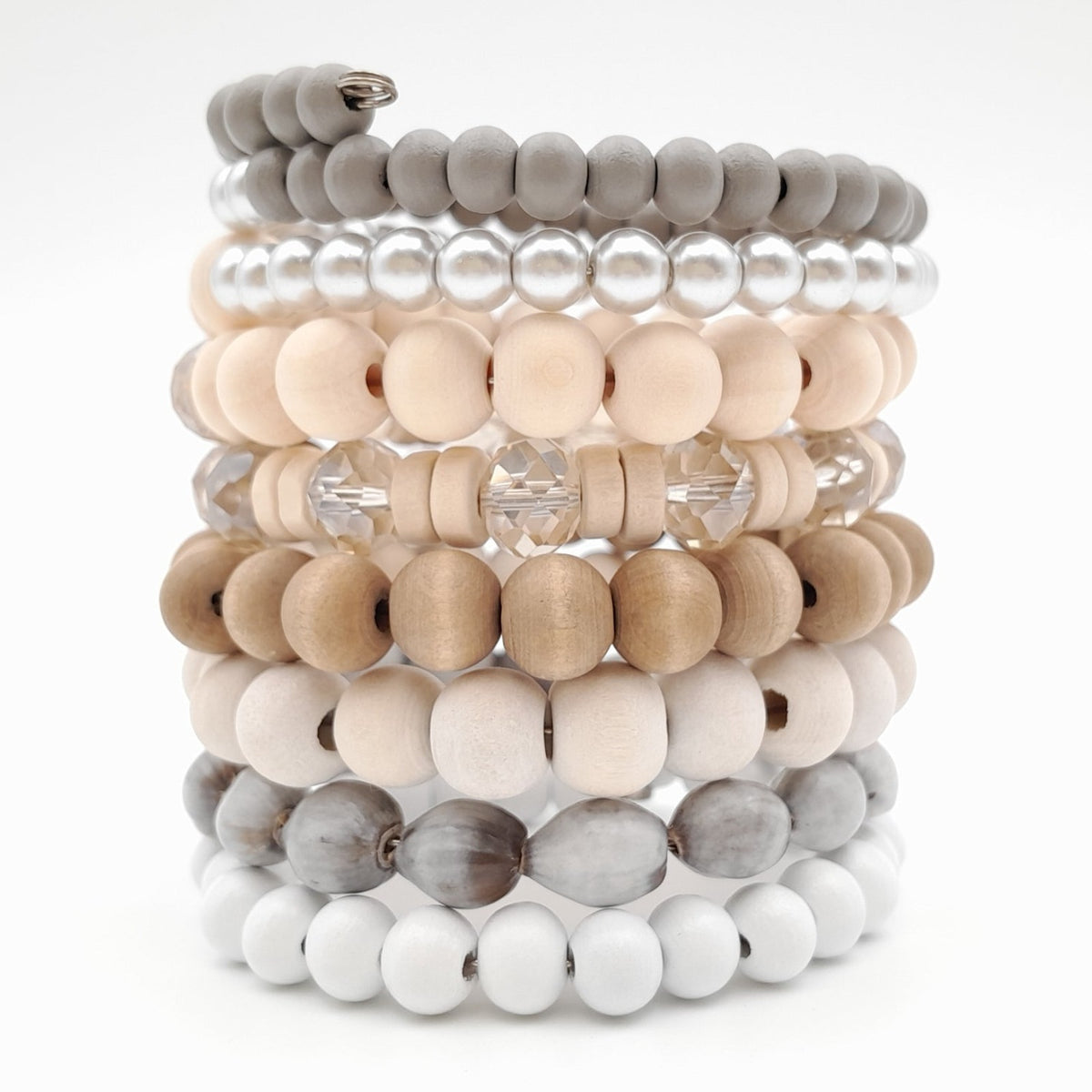 Handmade beaded coil bracelet by Marzipan