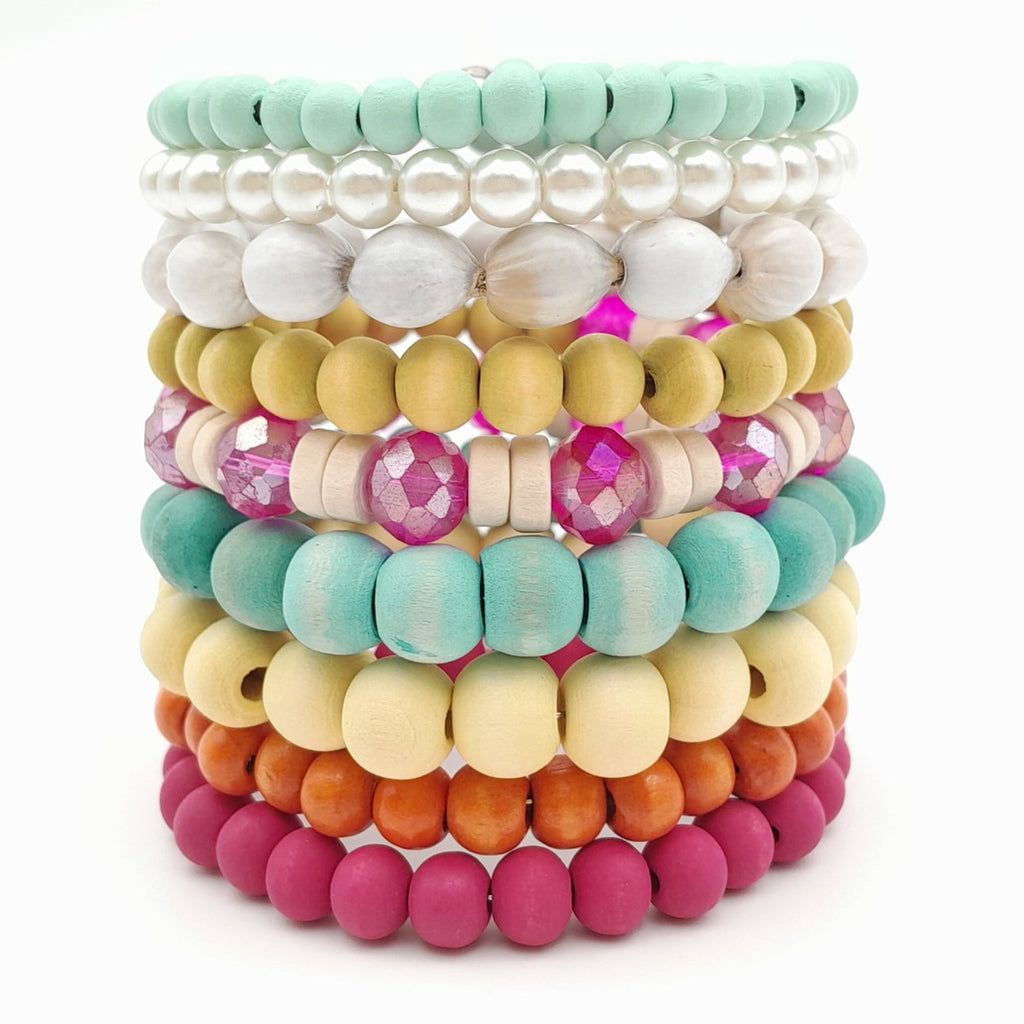 Handmade beaded coil bracelet by Marzipan
