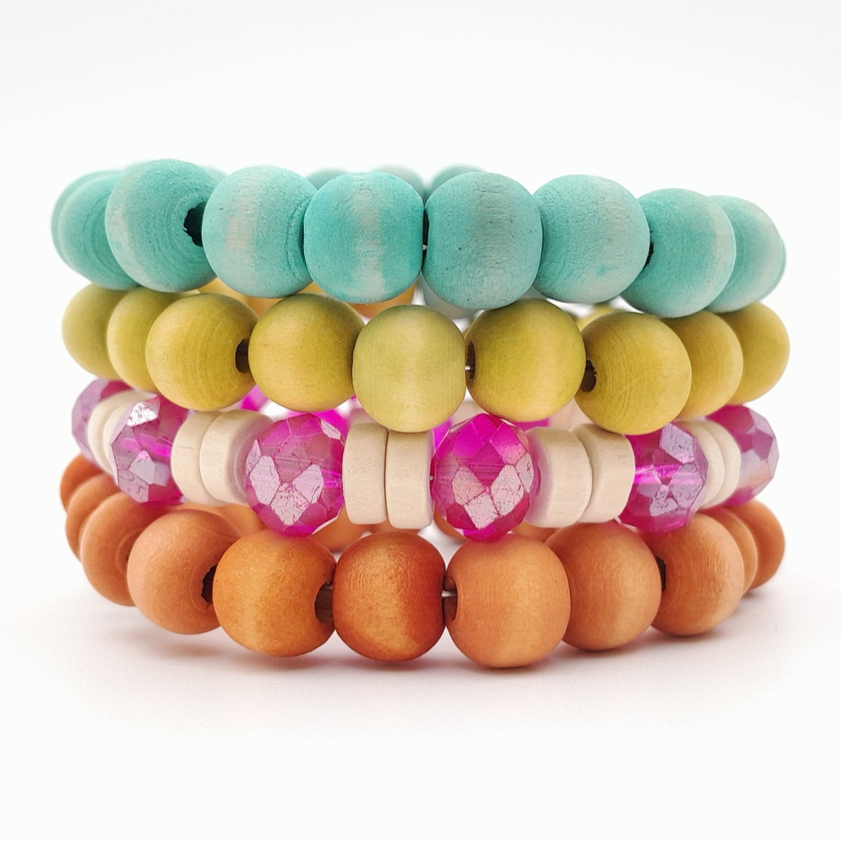 Handmade beaded coil bracelet by Marzipan